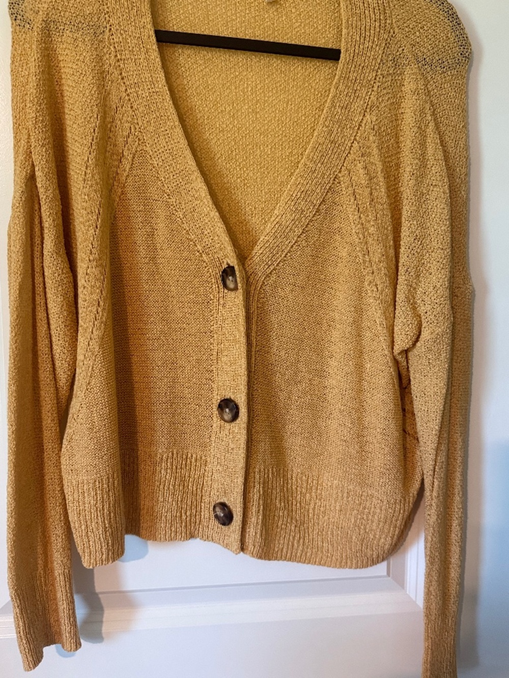 Maurices Yellow Knit Button Front V Neck‎ Cardigan Sweater Women's Medium